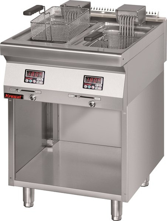 electric fryer 2x8l 16kW on open cabinet base 700.FE-2x10f.S Kromet