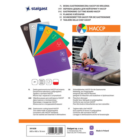 Deska do krojenia, fioletowa, HACCP, 600x400x18 mm STALGAST 341638