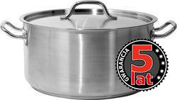 GARNEK NISKI Z POKRYWKĄ ZE STALI NIERDZEWNEJ 36x18CM 18,3L | YG-00044