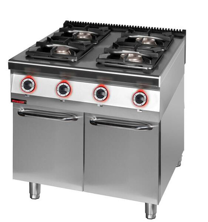 4 burner gas cooker 1x4,5kW+ 1x7,5kW + 2x9,0 kW on closed cabinet base 900.KG-4.S.D Kromet