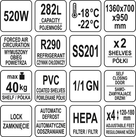 FROZER TABLE 282L 1360x700x950 2 DOORS | YG-05251