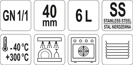 POJEMNIK PERFOROWANY ZE STALI NIERDZEWNEJ GN 1/1 40 | YG-00341