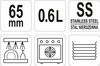 POJEMNIK GASTRONOMICZNY ZE STALI NIERDZEWNEJ GN 1/9 65MM 0,6L | YG-00295