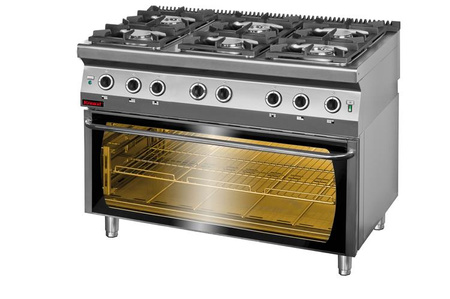 Gas cooker with electric oven module 3xGN 1/1 700.KG-6/PE-3 Kromet