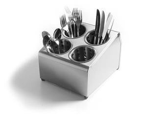 Cutlery container, steel - 4 - piece HENDI 552407