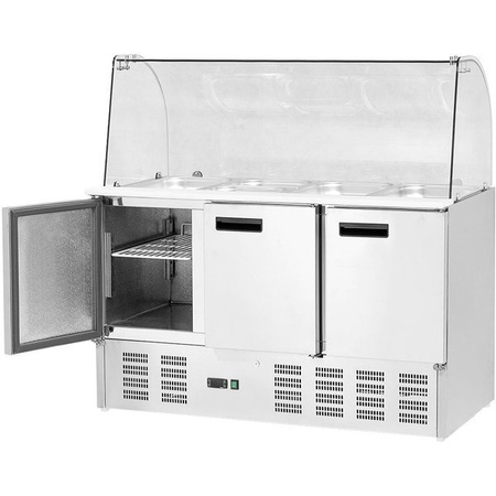 Stół chłodniczy 3 drzwiowy sałatkowy z nadstawą szklaną 842232 STALGAST