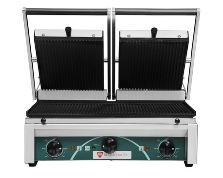 Grill elektryczny kontaktowy panini podwójny RN103-A | płyty ryflowane