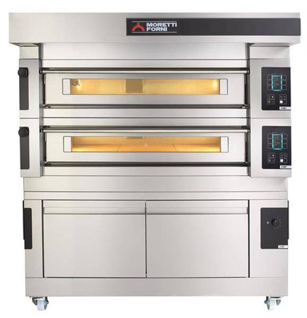 Wielokomorowy elektryczny piec do pizzy i piekarniczy S120E piec trzykomorowy z okapem i bazą