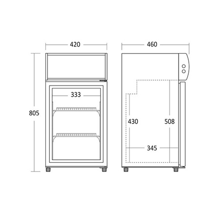 Szafa chłodnicza przeszklona SC51BE | 44l