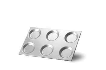 Taca aluminiowa GN 1/1 z okrągłymi formami  530x325 | HENDI 808740