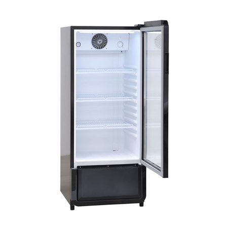 Szafa chłodnicza przeszklona DC200BD | czarna | zaokrąglone rogi | 178l