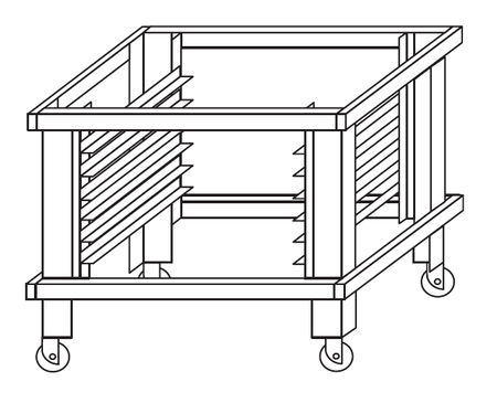 PODSTAWA Z PROWADNICAMI WYS. 600 MM MORETTI FORNI P120E "A" MFP120ASP60
