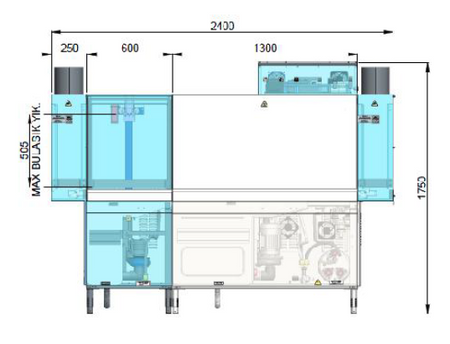 Zmywarka tunelowa koszowa 270L/R