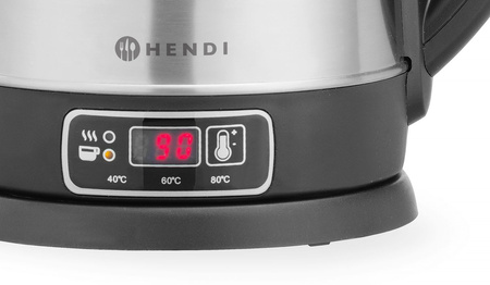 Czajnik elektryczny bezprzewodowy z regulacją temperatury, HENDI, 1,8L, 230V/1800W, 221x164x(H)249mm  | HENDI 209943