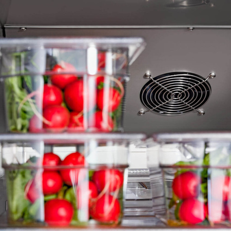 Szafa chłodnicza ze stali nierdzewnej na nóżkach, GN 2/1, V 600 l STALGAST 830592