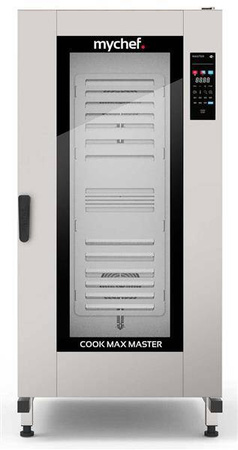 Gas combi oven | with cart | automatic washing system | 20xGN2/1 | 40 kW | 230 V | Mychef COOK MAX MASTER 202G