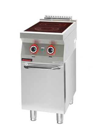 Ceramic electric cooker 2 fields 1x2,1kW + 1x2,0kW on closed cabinet base 700.KE-2C.S.D Kromet