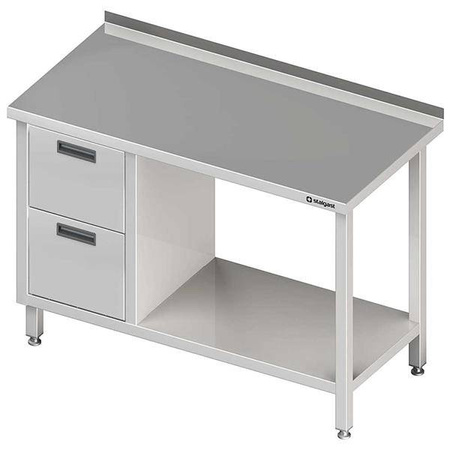 Wall table with two drawer block (L),and shelf 900x600x850 mm STALGAST MEBLE 980266090