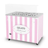 Ice cream distributor | ice cream display case | canner | retro | 6 tubes | round trays | 1063x670x895 mm | GELATO POZETTI 6 PINK