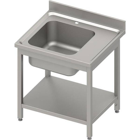 Stół ze zlewem 1-kom.(L),z półką 900x700x850 mm skręcany, blat tłoczony,rant puszkowy 100x15x10 STALGAST MEBLE 984477090