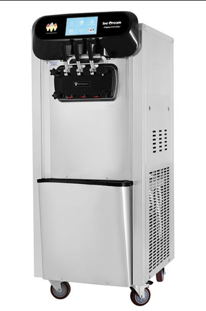 Maszyna do lodów włoskich | automat do lodów soft | 2 smaki + mix | nocne chłodzenie | wolnostojąca | 2x8 l