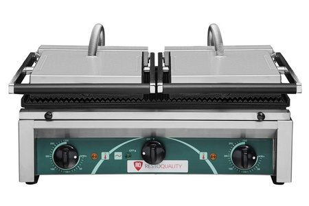 Grill elektryczny kontaktowy panini podwójny RN103-A | płyty ryflowane
