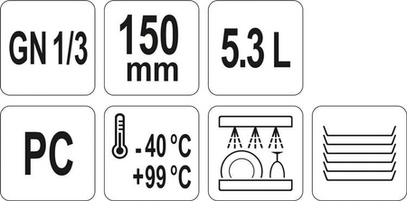 POJEMNIK GASTRONOMICZNY GN 1/3 150MM PC
 | YG-00412