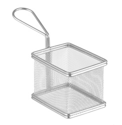 Koszyk do smażonych przekąsek prostokątny, głęboki 100x80x65 mm HENDI 426425