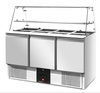 Stół chłodniczy sałatkowy z nadstawą szklaną RQS903SQ |  3-drzwiowy | 1365x703x1285 mm