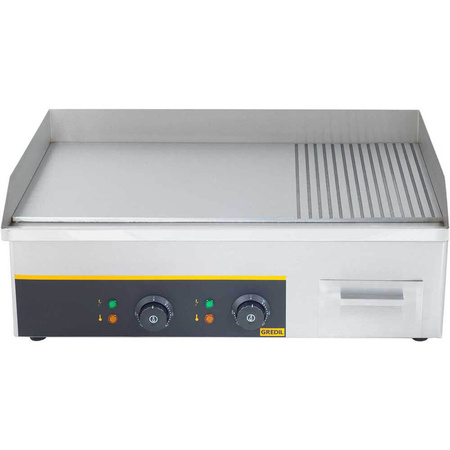 Płyta grillowa 1/2 gładka, 1/2 ryflowana, Gredil, P 3.5 kW, U 230 V STALGAST 745120