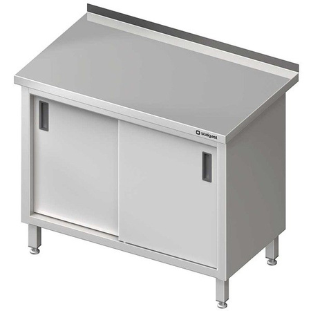 Steel wall table with sliding doors 1200x600x850 mm 616126 STALGAST