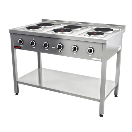 Open base 6-plate electric cooker 4x2.6kW + 2x2.0kW 000.KE-6M Kromet