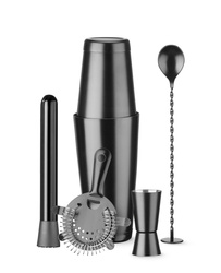 Zestaw barmański w tubie, BarUp, czarny, ⌀120x(H)320mm, Okrągły 596609