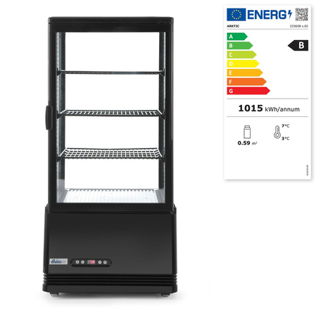 Witryna chłodnicza nastawna, 78 litrów, czarna HENDI 233658