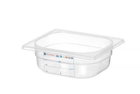 Pojemnik GN HACCP z polipropylenu 1/6 65 - bez pokrywki HENDI 880487