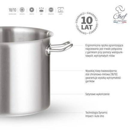 Garnek ze stali nierdzewnej wysoki 29,5l śr. 360x(H)290 mm