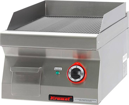 Gas grill plate corrugated chrome 400 mm 5.5 kW on closed cabinet base 700.PBG-400R Kromet