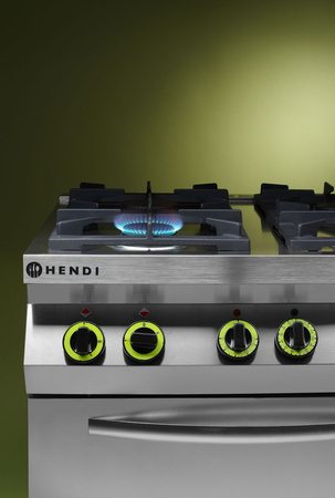 Kuchnia gazowa 4-palnikowa Kitchen Line z konwekcyjnym piekarnikie HENDI 225882