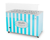 Eiscreme-Spender | Eiscreme-Vitrine | Konservator | Retro | 8 Tuben | runde Schalen | 1283x670x895 mm | GELATO POZETTI 8 BLUE