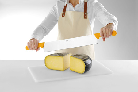 Nóż do sera z dwoma uchwytami, HENDI, żółty, (L)655mm 856413