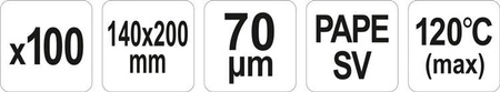 WORKI DO SOUS-VIDE I PAKOWAREK KOMOROWYCH 140*200 70UM PAPE SV, 100SZT | YG-09335