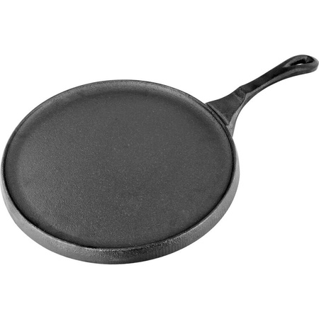 Patelnia żeliwna z podstawą drewnianą, rant niski, O 255 mm STALGAST 049018