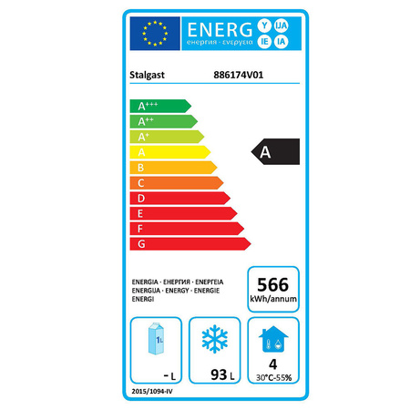 Szafa mroźnicza lakierowana, Gredil, wnętrze z ABS, V 120 l STALGAST 886174