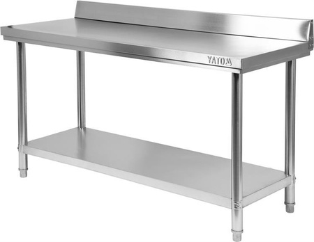 SKŁADANY STÓŁ PRZYŚCIENNY Z PÓŁKĄ 1600x600xH850+100MM | YG-09025