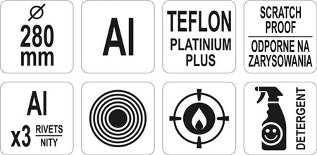 ALUMINIOWA PATELNIA Z POWŁOKĄ PTFE 280MM | YG-00132