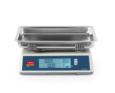 Waga kalkulacyjna LCD z legalizacją, seria EGE, głęboka szalka, 30 kg | HENDI TEM030C-PZR