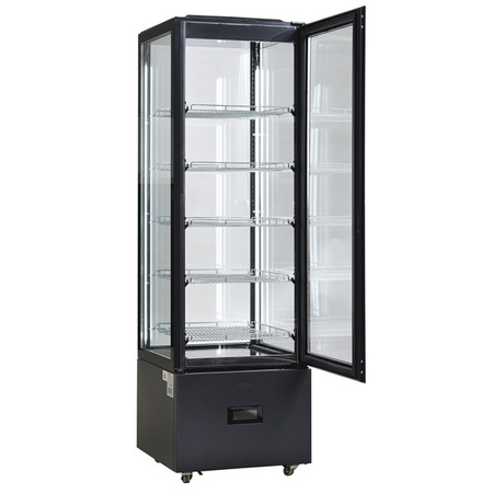 Witryna chłodnicza | cukiernicza | panoramiczna | LED | czarna | 250 l | DC402BB