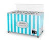 Ice cream distributor | ice cream display case | canner | retro | 8 tubes | round trays | 1283x670x895 mm | GELATO POZETTI 8 BLUE