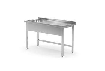 Table with one sink left - screwed, with dimensions. 1000x600x(H)850 mm HENDI 812648