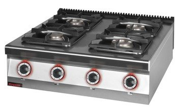 4 burner gas cooker 1x4.5kW+ 1x7.5kW + 2x9.0 kW 900.KG-4 Kromet